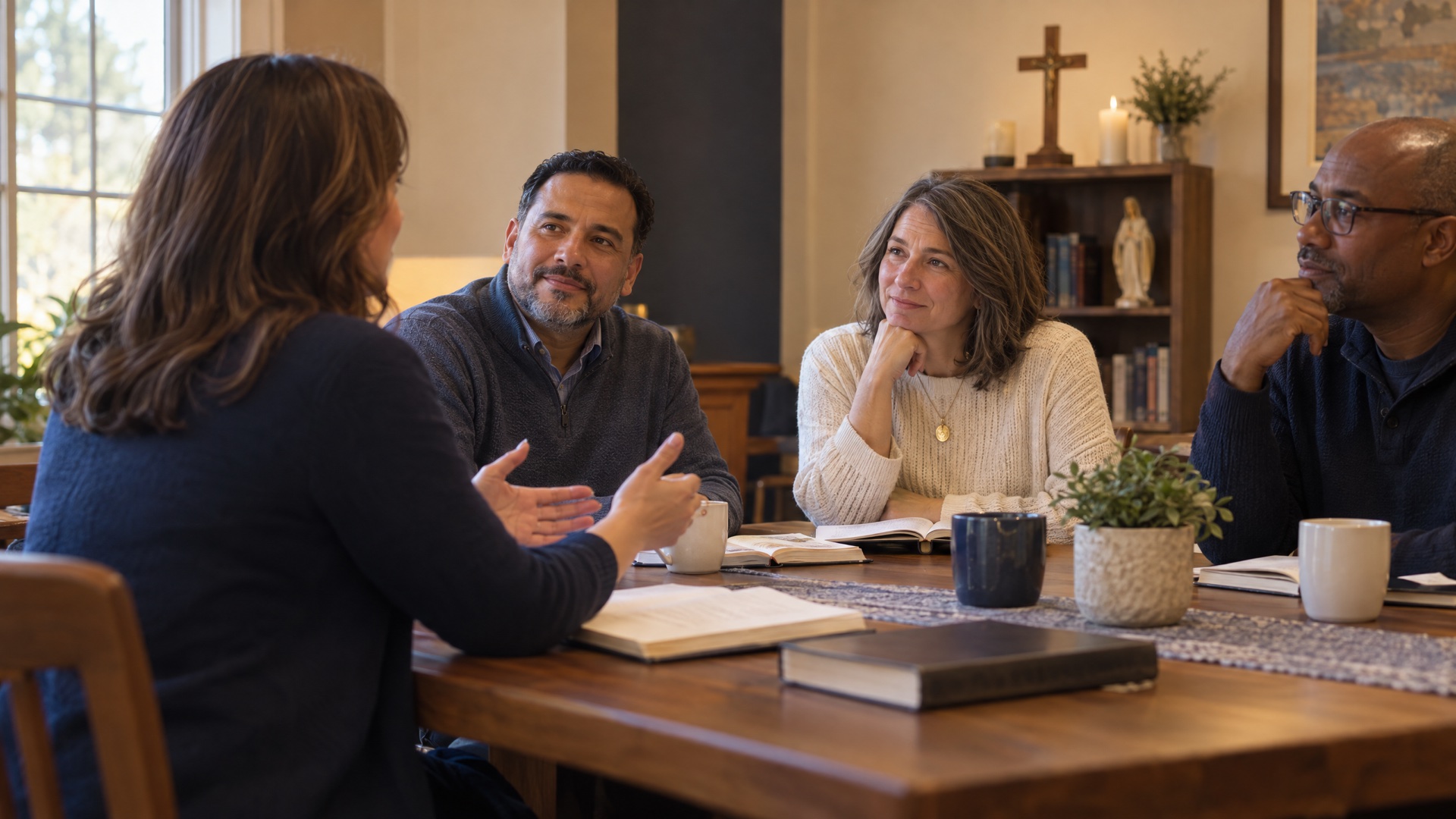 A parish leader facilitating a small-group conversation